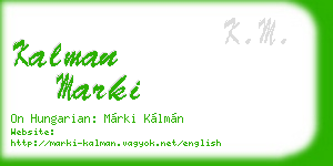 kalman marki business card