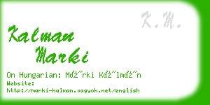 kalman marki business card